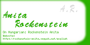 anita rockenstein business card